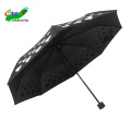 2020 new inventions Anti UV Love change color when wet 3folding umbrellas for  women